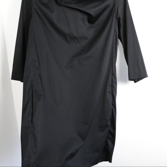 COS unique lbd little black dress minimalist trend structured shift mock neck S - Picture 5 of 6